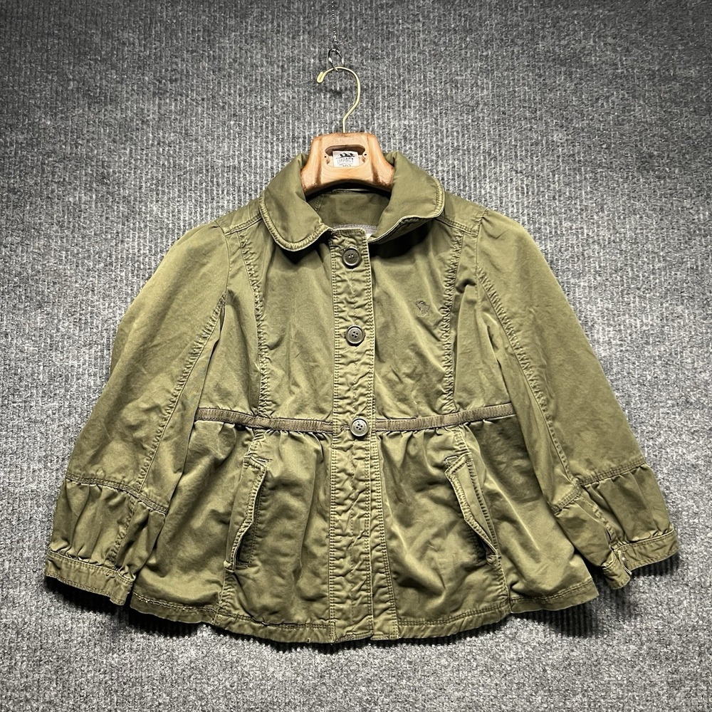 Abercrombie & Fitch Jacket Womens Medium Green Military Utility Empire Waist